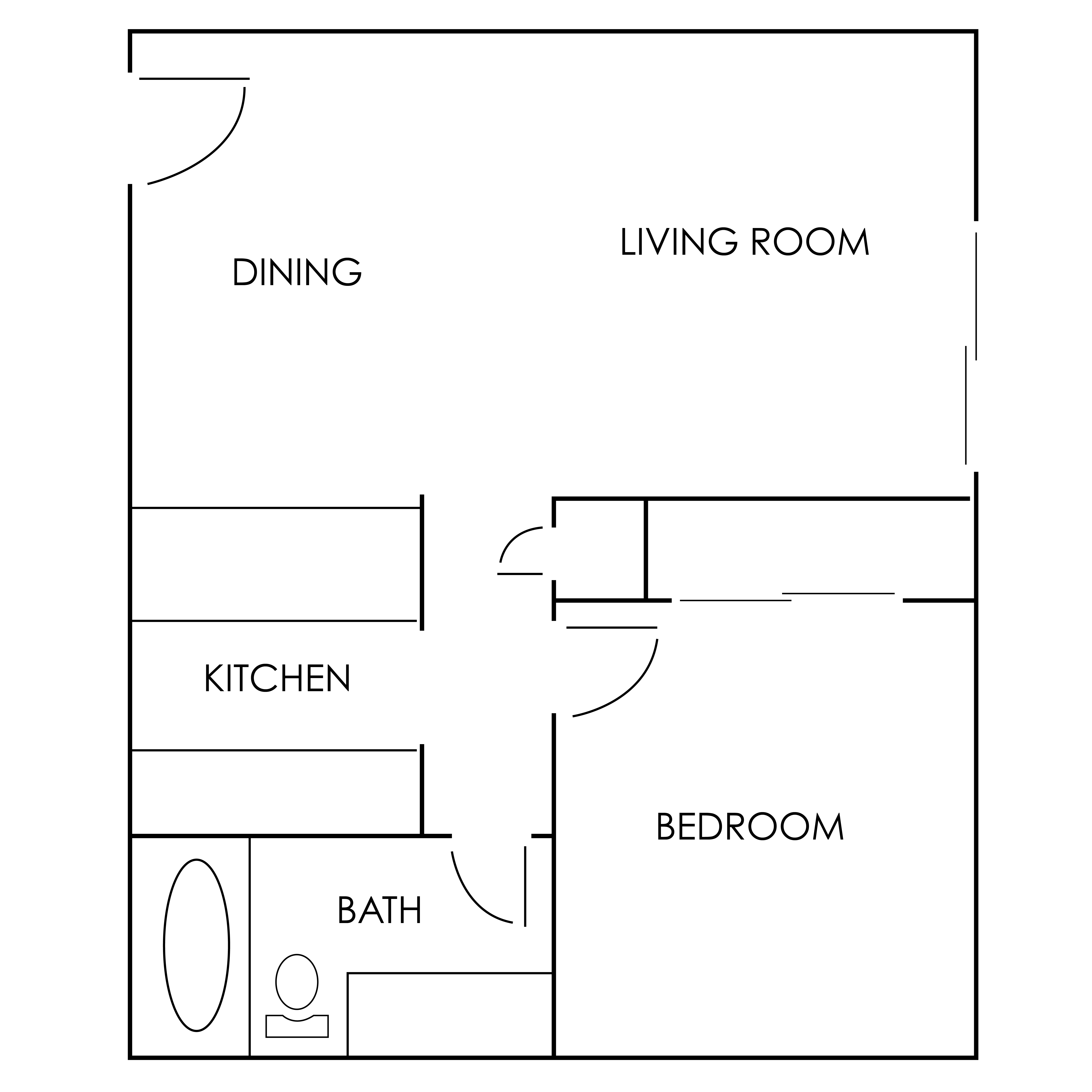 1 Bedroom Floor Plan 1